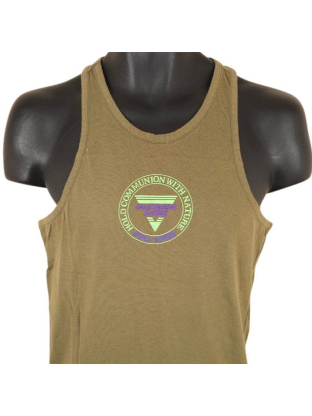Workout Tank Top Womens Size Small Green Hold Communition With Nature Gym